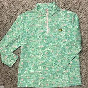 Kids Masters Mint Patterned Long-Sleeve dry fit with Pink Zip